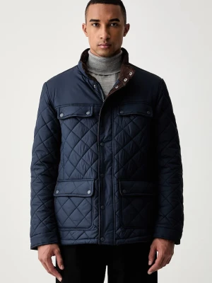 U.S. Polo Assn. kurtka męska DIAMOND QUILTED FUNNEL granatowy
