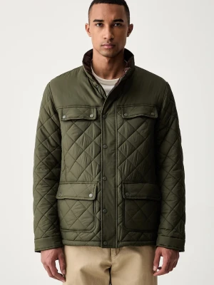 U.S. Polo Assn. kurtka męska DIAMOND QUILTED FUNNEL zielony
