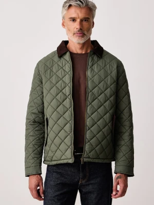 U.S. Polo Assn. kurtka pikowana męska DIAMOND QUILT PADDED COLLARED zielony