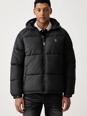 U.S. Polo Assn. kurtka pikowana męska Hooded Puffer czarny