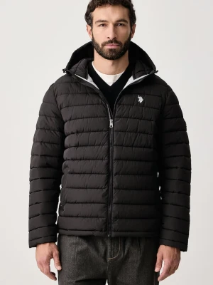 U.S. Polo Assn. kurtka pikowana męska Lightweight Quilt Hooded czarny