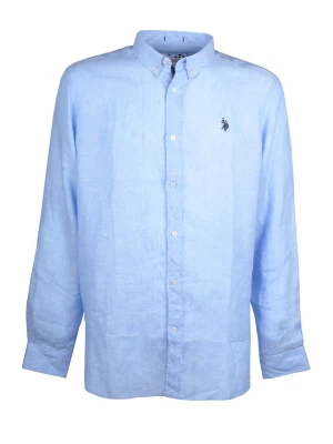 U.S. Polo Assn. Lniana koszula - Regular fit - w kolorze błękitnym rozmiar: L