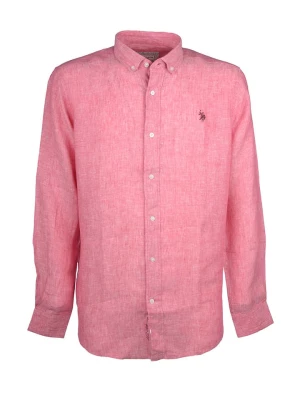 U.S. Polo Assn. Lniana koszula - Regular fit - w kolorze jasnoróżowym rozmiar: XXL