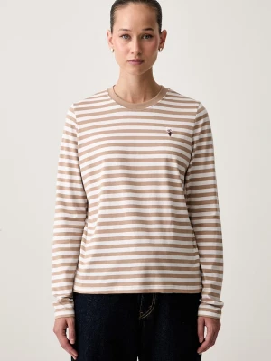 U.S. Polo Assn. longsleeve damski bawełniany Stripe LS beżowy