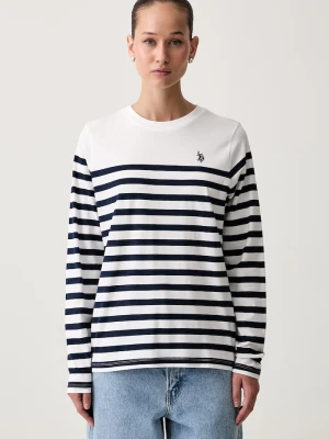 U.S. Polo Assn. longsleeve damski bawełniany Stripe LS biały