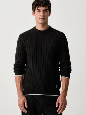 U.S. Polo Assn. męskie z wełną Rib Knit Crew czarny