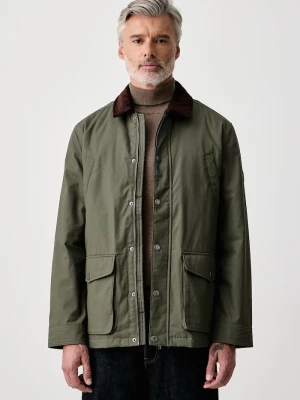 U.S. Polo Assn. parka męska bawełniana CANVAS COUNTRY COLLARED zielony