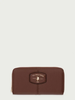U.S. Polo Assn. portfel damski z imitacji skóry CHESTNUT brązowy