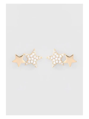 U.S. Polo Assn. Pozłacane kolczyki-wkrętki z kryształami rozmiar: onesize