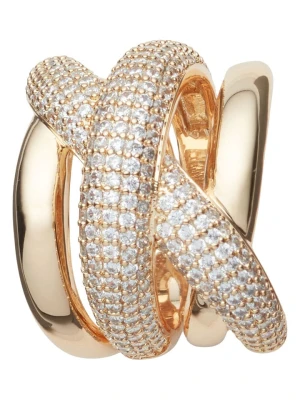 U.S. Polo Assn. Pozłacany pierścionek z kryształami rozmiar: onesize