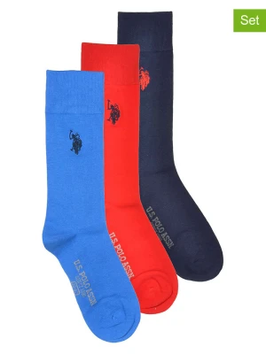 U.S. Polo Assn. Skarpety (3 pary) w kolorze niebieskim, granatowym i czerwonym rozmiar: 39-42
