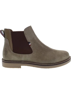 U.S. Polo Assn. Skórzane sztyblety w kolorze khaki rozmiar: 42