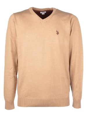 U.S. Polo Assn. Sweter w kolorze beżowym rozmiar: L