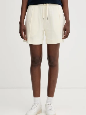 U.S. Polo Assn. szorty dresowe damskie bawełniane z elastanem Pintuck Tipped Sweat beżowy