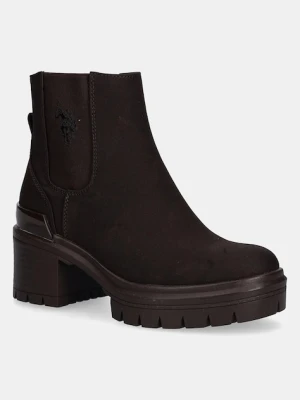 U.S. Polo Assn. sztyblety HALEY009A damskie kolor brązowy na słupku HALEY009W/EH1