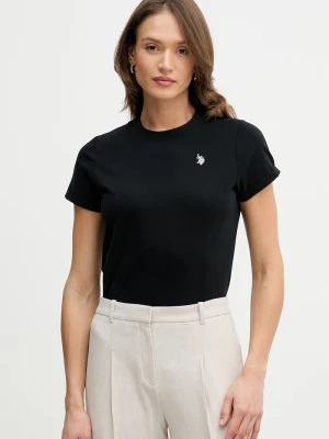 U.S. Polo Assn. T-shirt damski bawełniany CREW NECK czarny