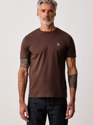 U.S. Polo Assn. T-shirt męski bawełniany DHM brązowy
