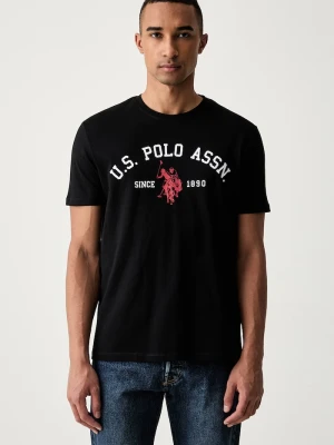 U.S. Polo Assn. T-shirt męski bawełniany SIGNATURE ARCH PRINT czarny