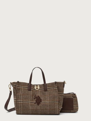 U.S. Polo Assn. torebka shopper damska z bawełną MIDDLETON brązowy