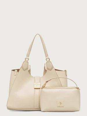 U.S. Polo Assn. torebka shopper damska z imitacji skóry MARGARET beżowy