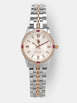 U.S. Polo Assn. zegarek GISELLE damski kolor srebrny USP8325RG
