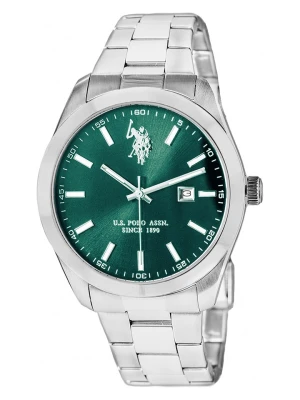 U.S. Polo Assn. Zegarek kwarcowy w kolorze srebrno-ciemnozielonym rozmiar: onesize