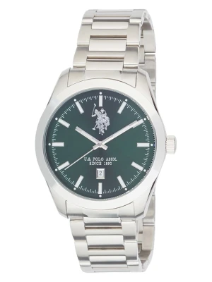 U.S. Polo Assn. Zegarek kwarcowy w kolorze srebrno-ciemnozielonym rozmiar: onesize