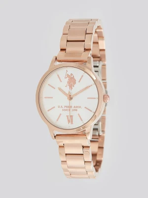 U.S. Polo Assn. Zegarek kwarcowy w kolorze srebrno-różowozłotym rozmiar: onesize