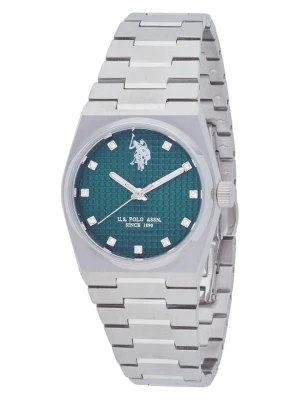 U.S. Polo Assn. Zegarek kwarcowy w kolorze srebrno-zielonym rozmiar: onesize