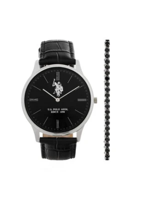 U.S. Polo Assn. Zestaw zegarek i bransoletka Jeremy USP6391TW Czarny