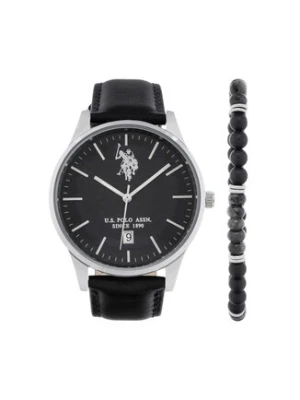U.S. Polo Assn. Zestaw zegarek i bransoletka Owen USP6175TW Czarny