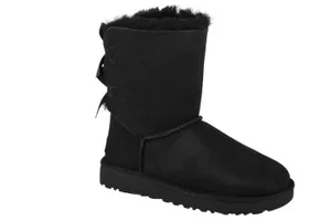 UGG Bailey Bow II 1016225-BLK, Damskie, Czarne, buty zimowe, skóra naturalna, rozmiar: 36