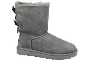 UGG Bailey Bow II 1016225-GREY, Damskie, Szare, buty zimowe, skóra naturalna, rozmiar: 36