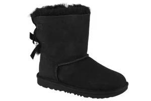 UGG Bailey Bow II Kids 1017394K-BLK, Dla dziewczynki, Czarne, buty zimowe, skóra naturalna, rozmiar: 32,5