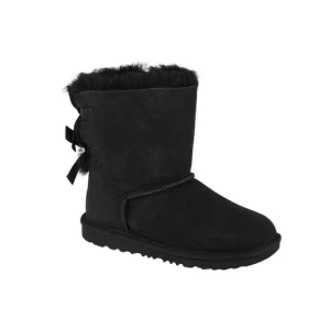 UGG Bailey Bow II Kids 1017394K-BLK, Dla dziewczynki, Czarne, buty zimowe, skóra naturalna, rozmiar: 35