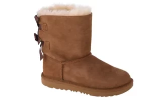 UGG Bailey Bow II Kids 1017394K-CHE, Dla dziewczynki, Brązowe, buty zimowe, skóra naturalna, rozmiar: 31