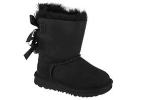 UGG Bailey Bow II T Kids 1017394T-BLK, Dla dziewczynki, Czarne, buty zimowe, skóra naturalna, rozmiar: 22