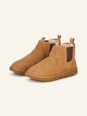 Ugg Botki Chelsea Ze Sztucznym Futrem braun