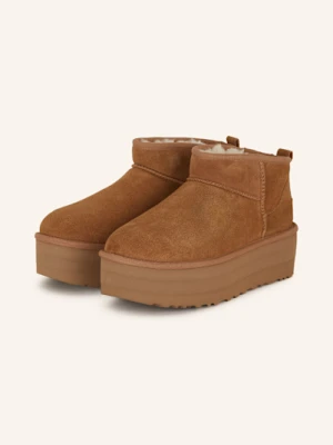 Ugg Botki Na Platformie Classic Ultra Mini Platform braun