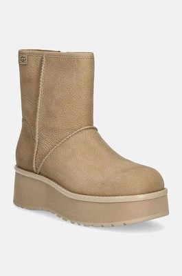 UGG botki skórzane Cityfunc Mid kolor beżowy na platformie 1163030-MDSD