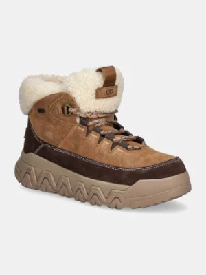 UGG botki Terretrail Cozy Lace damskie kolor brązowy na platformie ocieplone 1158210-CHE