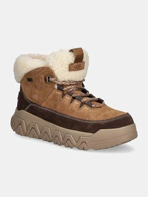 UGG botki Terretrail Cozy Lace damskie kolor brązowy na platformie ocieplone 1158210-CHE