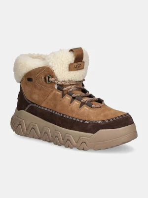 UGG botki Terretrail Cozy Lace damskie kolor brązowy na platformie ocieplone 1158210-CHE