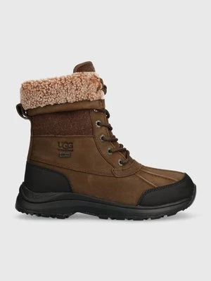 UGG buty zamszowe Adirondack Boot III Tipped damskie kolor brązowy na płaskim obcasie lekko ocieplone 1143845