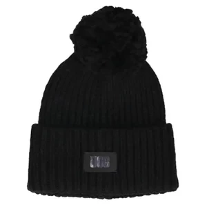 UGG Chunky Rib Knit Beanie 20165-BLK, Damskie, Czarne, czapki, akryl, rozmiar: One size