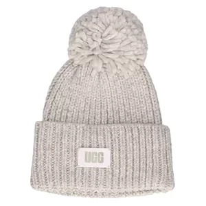 UGG Chunky Rib Knit Beanie 20165-LGRY, Damskie, Szare, czapki, akryl, rozmiar: One size