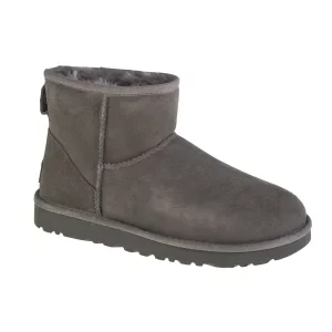 UGG Classic Mini II 1016222-GREY, Damskie, Szare, buty zimowe, skóra zamszowa, rozmiar: 37