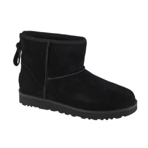 UGG Classic Mini Logo Zip 1122671-BLK, Damskie, Czarne, buty zimowe, skóra zamszowa, rozmiar: 36