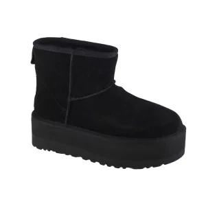 UGG Classic Mini Platform 1134991-BLK, Damskie, Czarne, buty zimowe, skóra zamszowa, rozmiar: 39