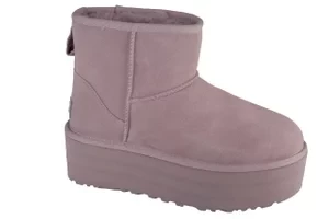 UGG Classic Mini Platform 1134991-PSK, Damskie, Szare, buty zimowe, skóra zamszowa, rozmiar: 37